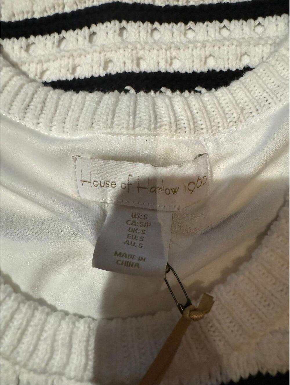 NWT House of Harlow 1960 Knit 2 Piece Black/Cream Outfit Sz Sm - Picture 6 of 7